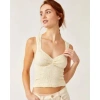 Free People Love Letter Sweetheart Top Ivory In Multi