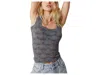 Free People Love Letter Floral Knit Camisole In Gray