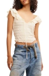 Free People Love You More Ruffle Accent Smocked Top In Tofu