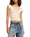 Free People Love You More Ruffle Accent Smocked Top In Tofu