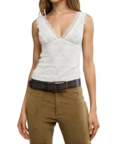 Free People Loved You First Lace Cami Tea Top In White