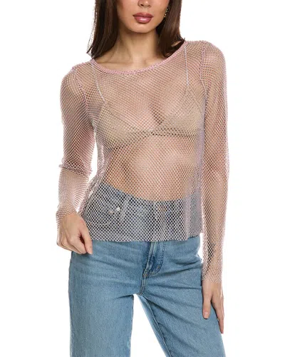 Free People Low Back Fishnet Top In Pink