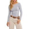 Free People Low Back Seamless Long Sleeve Top In Skywriting