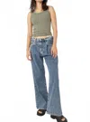 Free People Luca Super Slouch Jeans In Blue In Blue