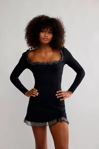 Free People Lucette Mini Dress In Black