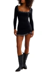 Free People Lucette Mini Dress In Black