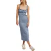 Free People Lucinda Gingham Check Stretch Cotton Dress In Indigo Combo