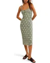 Free People Lucinda Lace Midi Dress In Lilypad Combo In Green