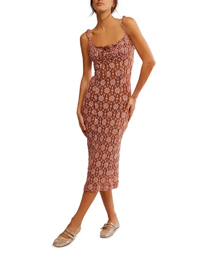 Free People Lucinda Floral Lace Midi Dress