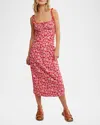 Free People Lucinda Floral Print Midi Dress In Tomato Daisy