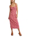 Free People Lucinda Floral Print Midi Dress In Tomato Daisy