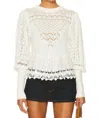 Free People Lucinda Sweater In Ivory In Black