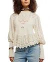Free People Lucinda Semisheer Sweater In White