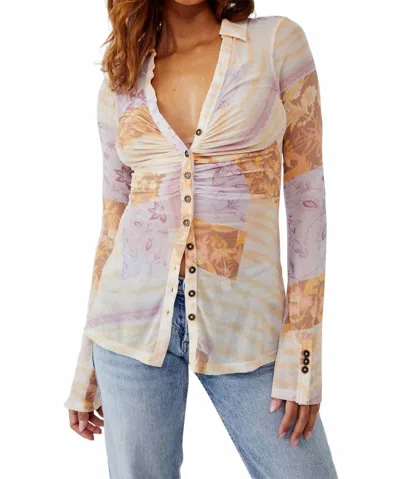 Free People Lucky Button-front Shirtee In Light Combo In Multi