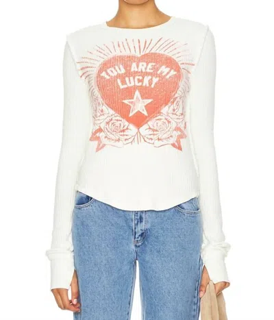 FREE PEOPLE LUCKY LOCKET TEE IN IVORY