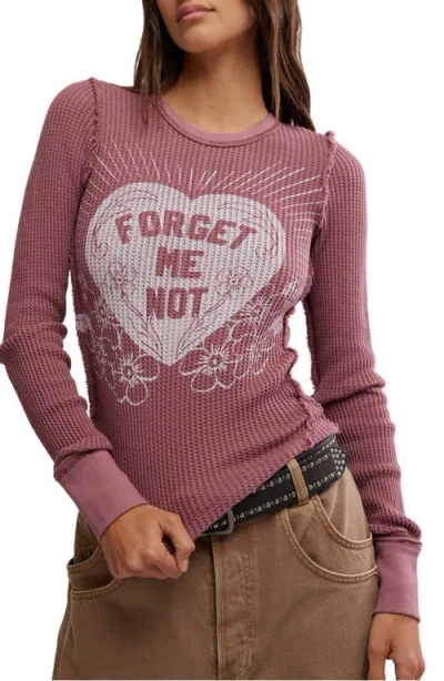 Free People Lucky Locket Thermal Graphic T-shirt In Watermelon