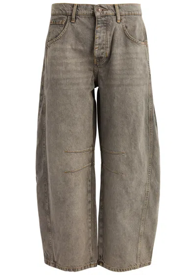 Free People Lucky You Barrel-leg Jeans In Grey