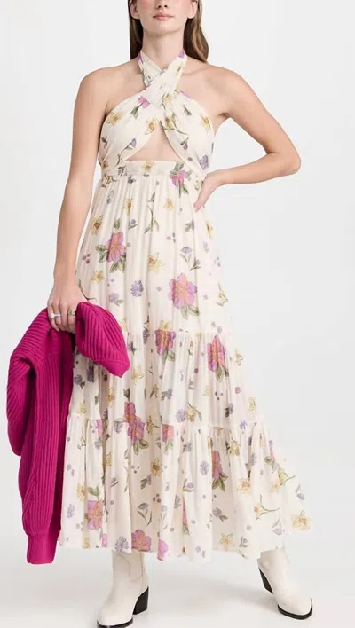 Free People Luna Convertible Maxi Dress In Ivory Combo, Off White, Floral