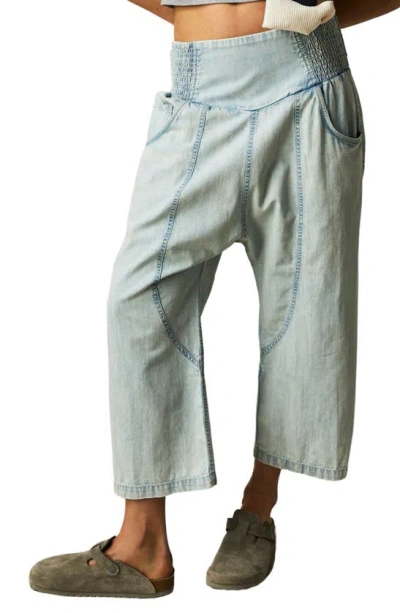 Free People Lunan Drop Crotch Crop Jeans In Boardwalk