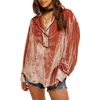 Free People Luxy Long Sleeve Velvet Top In Cedar Wood
