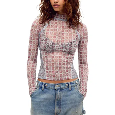 Free People Lyric Floral Lace Top In Neutral