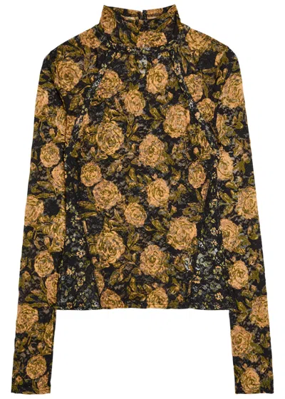 Free People Lyric Long Sleeve Top In Black Combo In Yellow