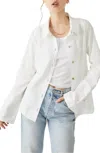 Free People Mackenzie Solid Poplin Shirt In Fall Clouds In Multi