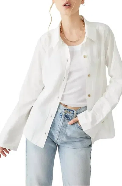 Free People Mackenzie Solid Poplin Shirt In Fall Clouds In Multi