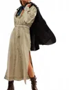 Free People Mad Love Long Sleeve Denim Midi Dress In Brown