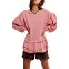 Free People Maddie Oversize Cotton Top In Pink