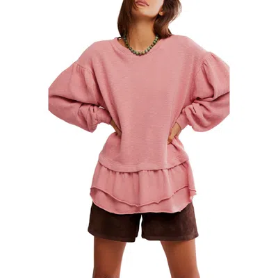 Free People Maddie Oversize Cotton Top In Pink
