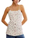 Free People Maddie Floral Print Sleeveless Top In Ivory Combo
