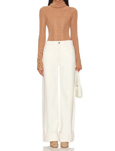 Free People Maddie Turtleneck Sweater In Cafe Latte In Brown