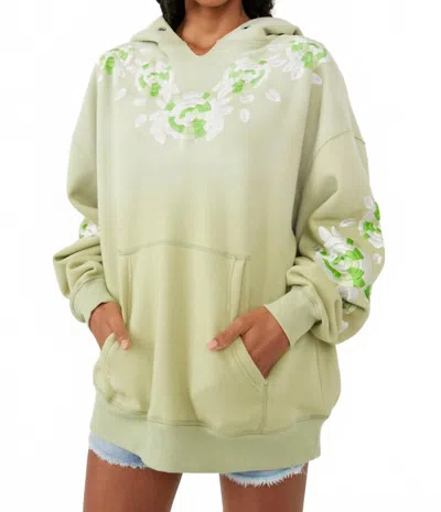 Free People Made Long Sleeve Hooded Pullover Hoodie In Swamp In Multi