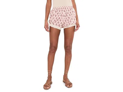 Free People Made You Blush Boxers Women's Pajama Oat Milk Combo: Md (women's 8-10) In Pink