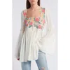 Free People Madeline Bell Sleeve Tunic In Cream Combo