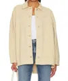 Free People Madison City Twill Jacket In Warm Camel In Multi