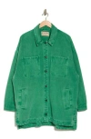 Free People Madison City Twill Jacket In Kelly Green