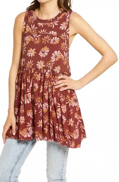 Free People Madison Floral Tank Top Print In Multi Combo In Brown