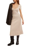 Free People Madsen Short Sleeve Midi Sweater Dress In Oatmilk