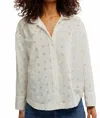 Free People Mae Washed Eyelet Shirt In Ecru Wash In White