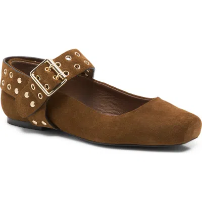 Free People Maggie Mary Jane Flat In Brown