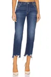 FREE PEOPLE MAGGIE MID RISE STRAIGHT JEANS IN ROLLING RIVER