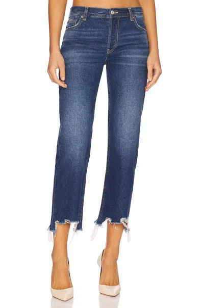 Free People Maggie Mid Rise Straight Jeans In Rolling River In Blue