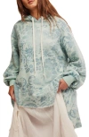Free People Magpie Cotton High-low Hoodie In Ice Combo