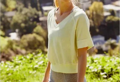 Free People Main Squeeze Tee In Acid Lime In Yellow