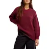 Free People Maisie Oversize Sweater In Burgundy