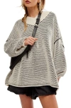 Free People Maisie Oversize Sweater In Ivory Black Combo