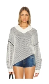 Free People Maisie Oversize Sweater In 象牙白色黑色拼接