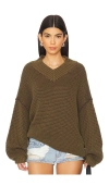 Free People Maisie Oversize Sweater In Olive